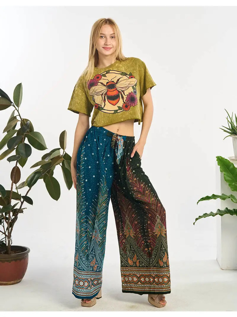 K1 | Kathmandu Kathmandu Peacock Wide Leg Pants | One Size S-L